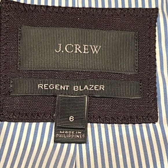 J. Crew Regent Blazer 100% Linen Size 6 Slate Gray - Picture 3 of 7